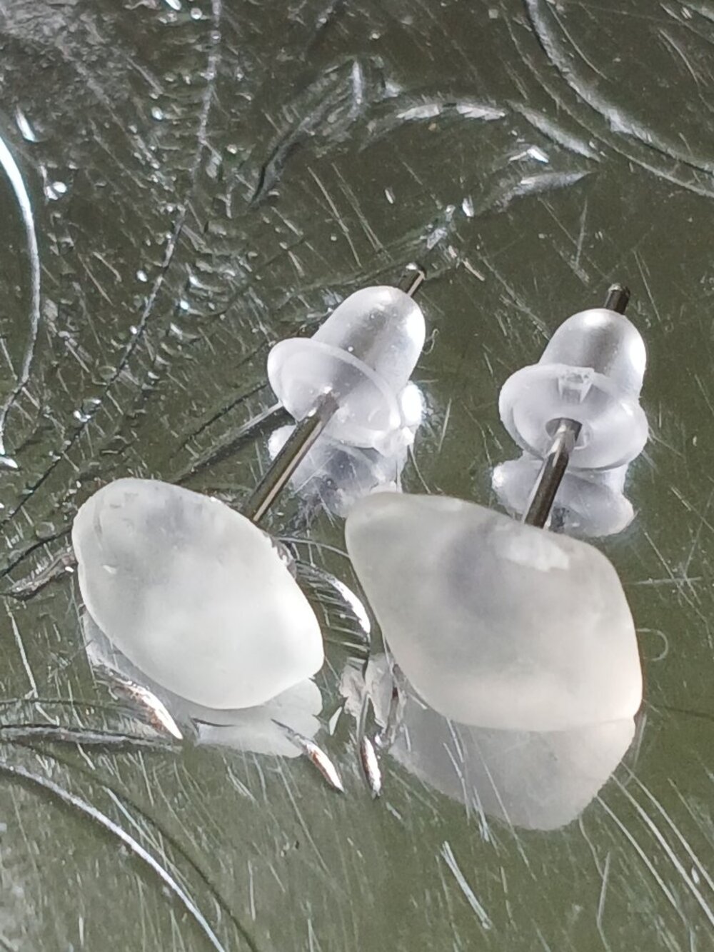 Fluorite Crystal Chip Hypoallergenic Stud Earrings